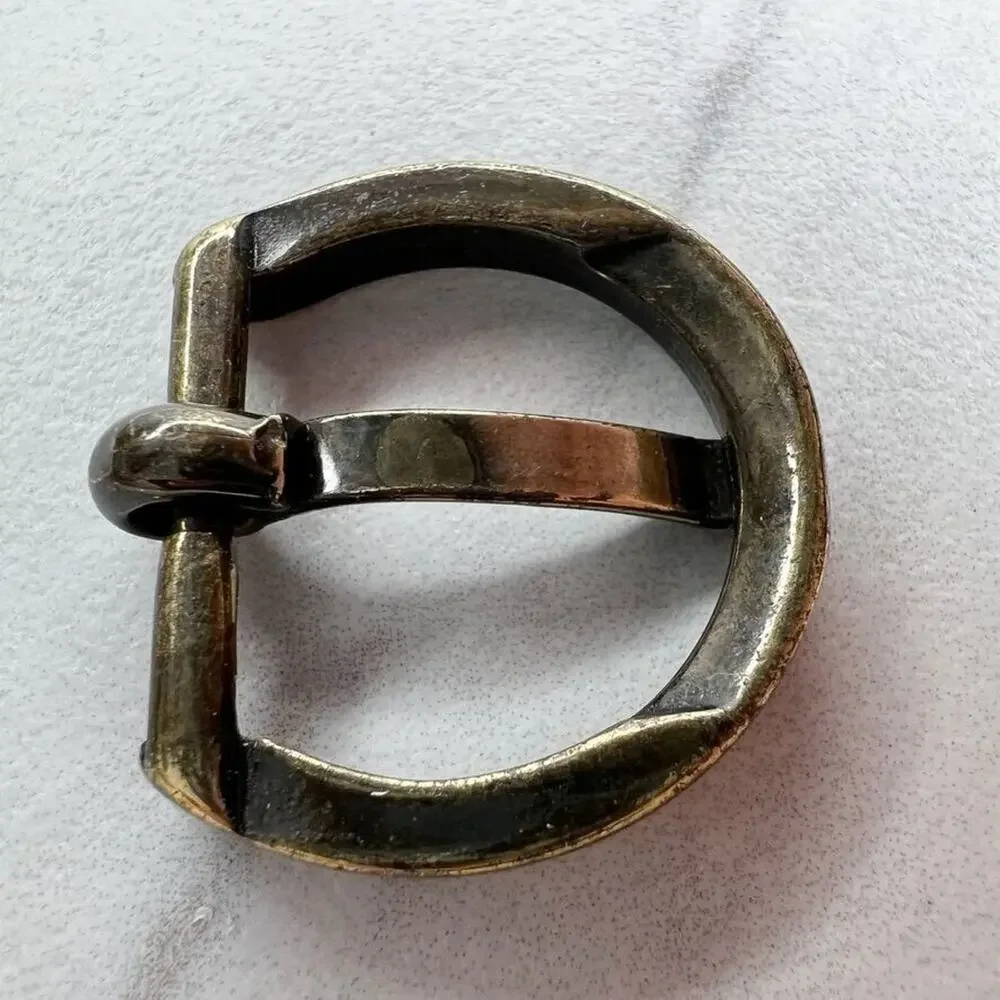 Bronze Tone Small Rounded Basic Simple Belt Buckle - Picture 2 of 7